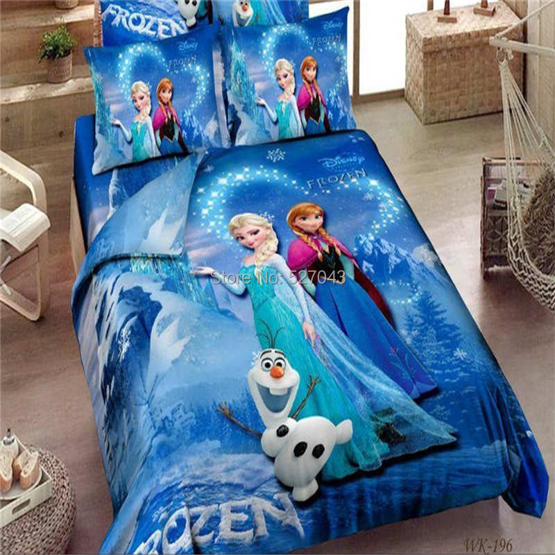 Promotion Brand Frozen Bedding Sets Elsa Anna Bedclothes Quilt Cover Bed line set Twin/Full/Queen/King Kids Bedding Bed Sheets