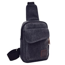 Brand NEW Unisex Canvas Chest Backpack Hiking Sport Crossbody Backpack Black Color Shoulder Bag Women Men’s Package Rucksack