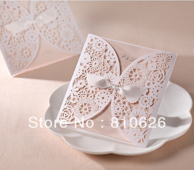 2014 Hot wedding favors decorative party supply laser cut folding White