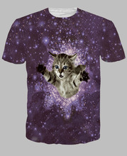 New Kitty 3D Print T-shirt galaxy Cotton Unisex Tee Shirts Animation Short Sleeve Casual Cat Homme Loose Summer Tops Llightning