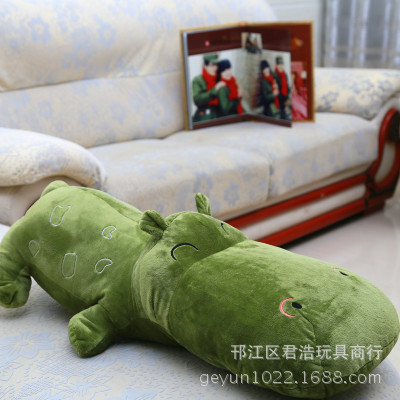 Фотография lovely new plush hippo toy green cartoon hippo doll gift toy about 120cm