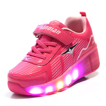 Children Heelys Sneakers with Wheels Led Flashing Lights Kids Roller Skate Shoe with Wheels for Boys Girls Zapatillas Con Ruedas