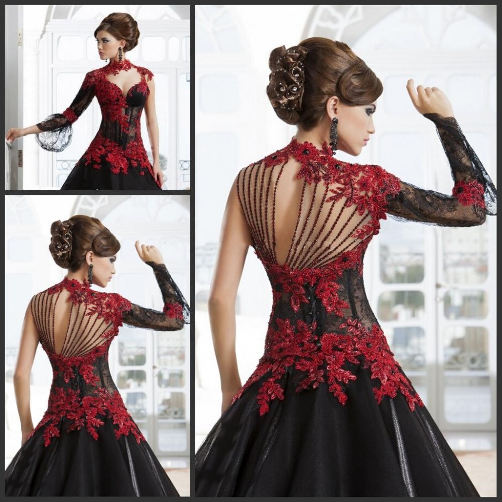 Popular 2 Piece Red and Black Prom Dresses 2016-Buy Cheap 2 Piece ...