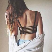 Newest Fashion Sexy Solid Color Tanks Girls Padded Hollow Out Backless Short Tanks Tops Women One