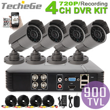 4CH 960H Mini AHD DVR System 4pcs CMOS 800TVL outdoor Warterproof Night Vision IR Camera with IR-Cut DIY economical cctv system