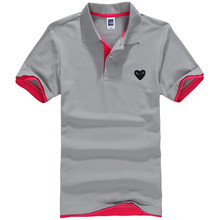 2016 Summer Short Sleeve Polo Homme Casual Mens Solid Polo Shirt Embroidery heart Logo Top quality Plus Size camisa polo
