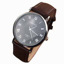 Sanwony New Hot Sales Luxury Fashion Faux Leather Mens Quartz Analog Watch Watches
