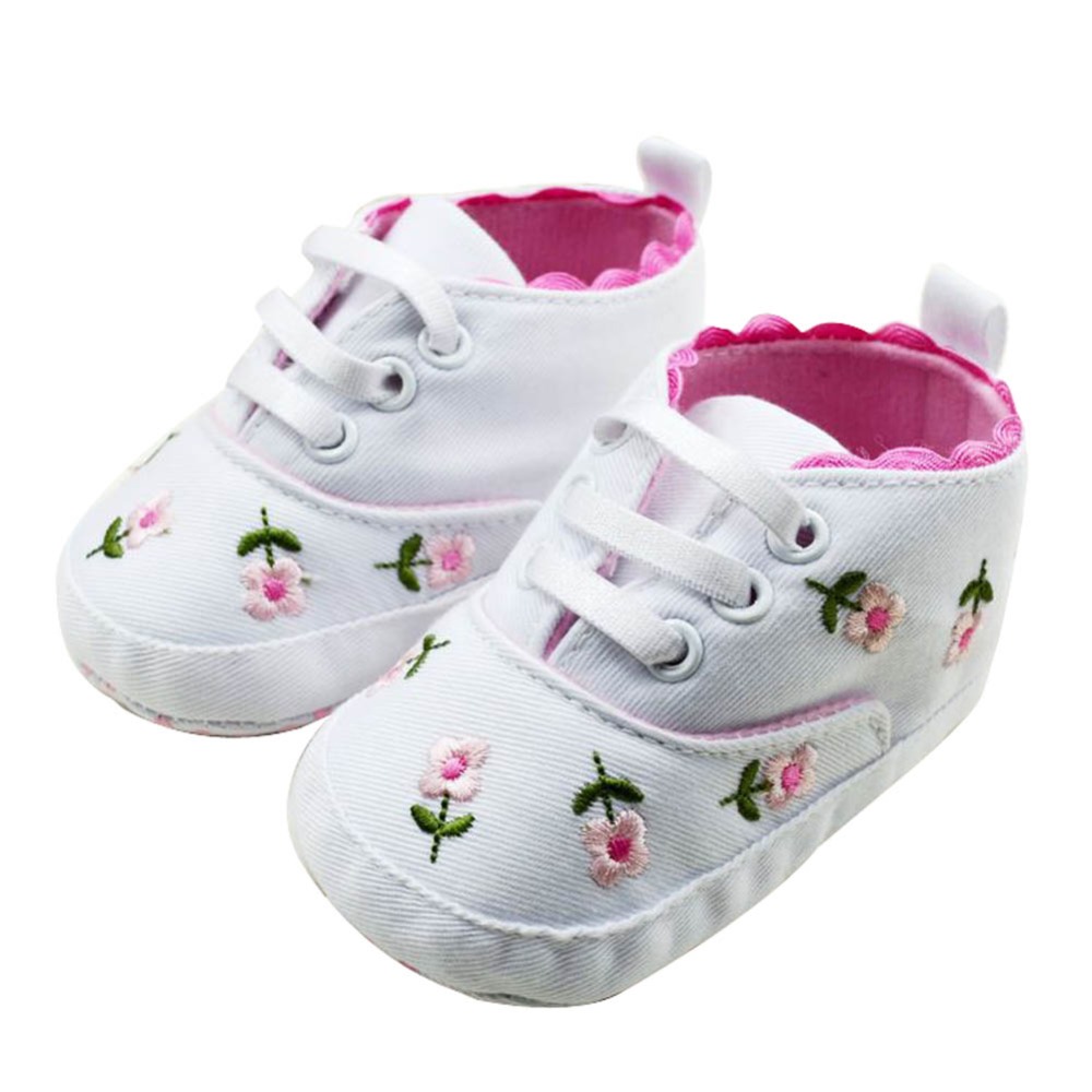 1pair Baby Girl Flower Shoes Baby Spring/Autumn Princess Shoes First Walkers Footwear Toddler Soft Sole Shoes Free Shipping