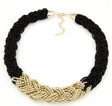European Fashion Bohemia Style Zinc Alloy All match Gold Beads Temperament Short Chokers Necklace Fine Jewelry
