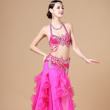Stage Performance Belly Dance Costume Set Sexy Women’s Stage Dancing Dresses Lady’s Practice Belly Dance Dress WJ01092+Q01099