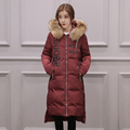2016 New Long Winter Coat Women Down Jackets Large Real Fur Collar Thick Warm Down Cotton