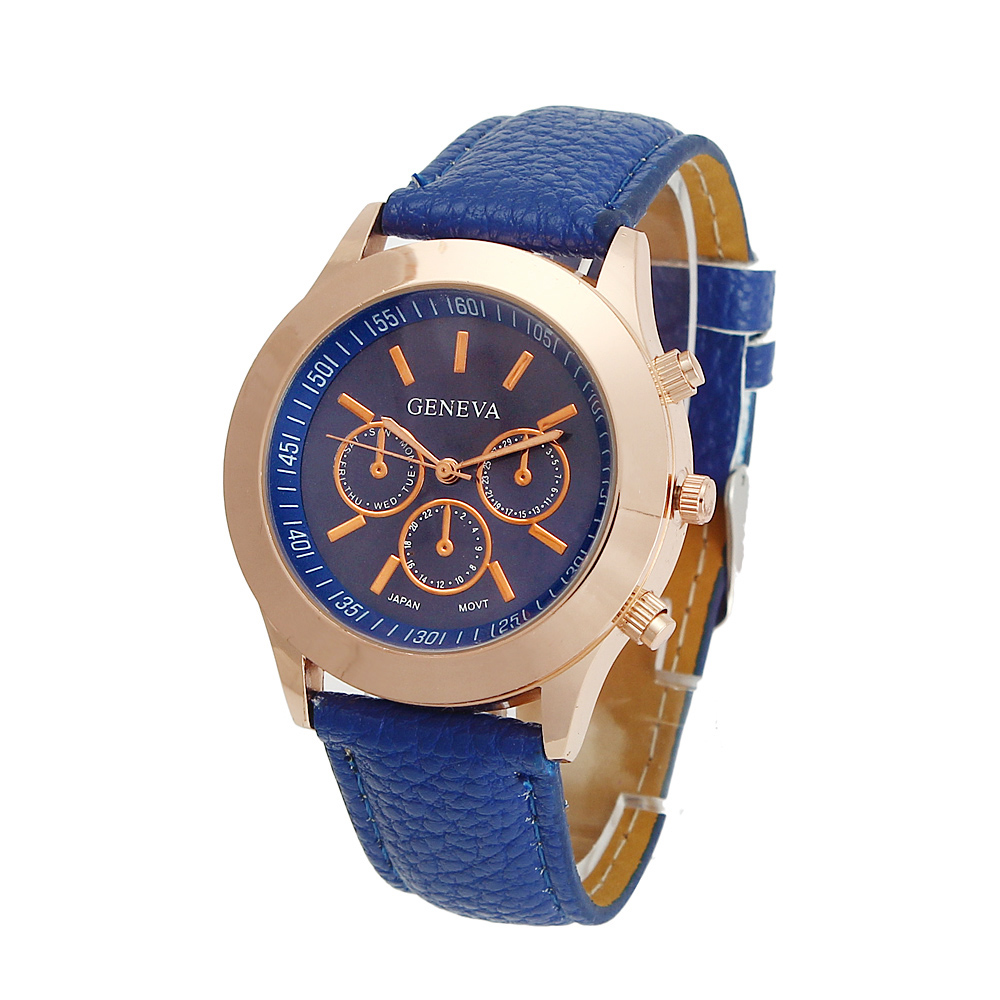  Watches Geneva Faux Leather Quartz Analog Wrist Watch Dress Reloj 13