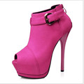 Autumn Fashion Women Ankle Boots High Heels Platform Pumps Suede Buckle Stiletto Thin Heels Ankle Boots