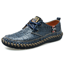 Crocodile Shoes Men Summer Shoes Casual Men Flats Summer Men Shoes Leather Breathable Horse Brand Luxury