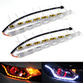 Sequential Flow Style Car Flexible White Amber Switchback LED DRL Daytime Running Light with Turn Signal