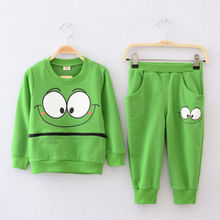 Free shipping Baby Boys Girls Kid SportsWear Tracksuit Outfit Smiling Face Unisex Suit Autumn