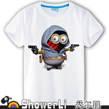 Cotton short sleeve children t shirts cute cartoon t shirt Despicable me game boys girls t