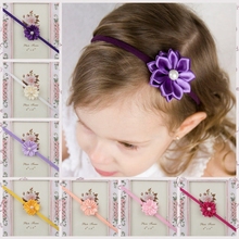 Fashion Baby Headbands pearl sunflower Flower Cute Elastic Headband pretty Headdress Hairband photography Hair Accessories