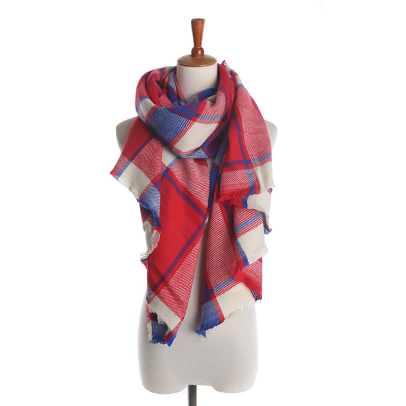 Winter font b Tartan b font Scarf Desigual Plaid Scarf cuadros New Designer Unisex Acrylic Basic