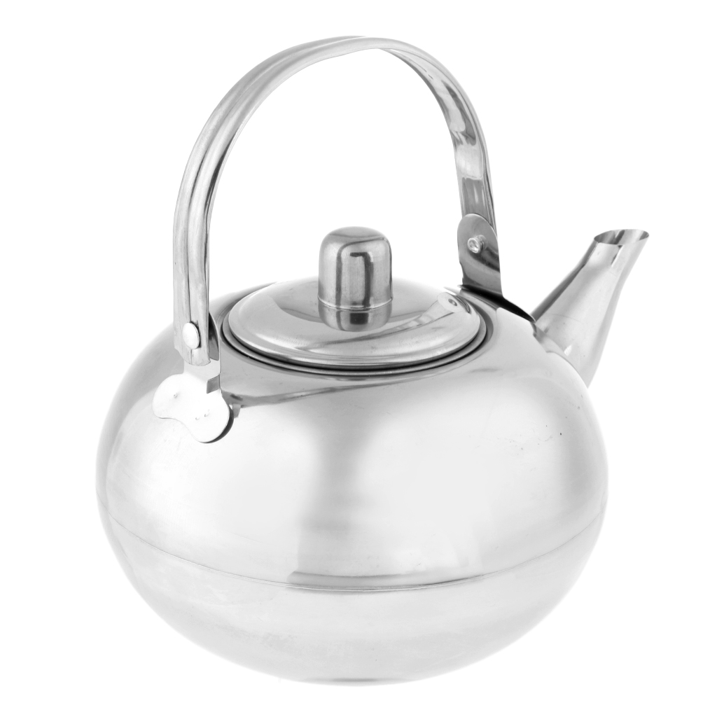 MagiDeal 1000ml//1500ml//2000ml//2500ml Durable Outdoor Camping Stainless Steel Tea Kettle Waterpot Silver//Gold
