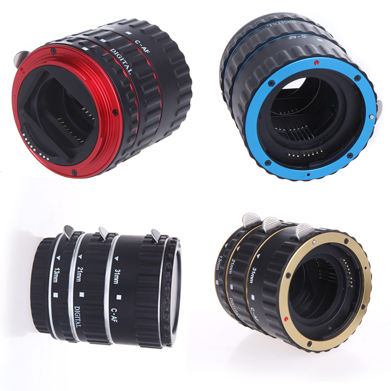 Hot Sale Colorful Metal TTL Auto Focus AF Macro Extension Tube Ring Lens Adapter for Canon EOS EF EF-S 60D 7D 5D II 550D
