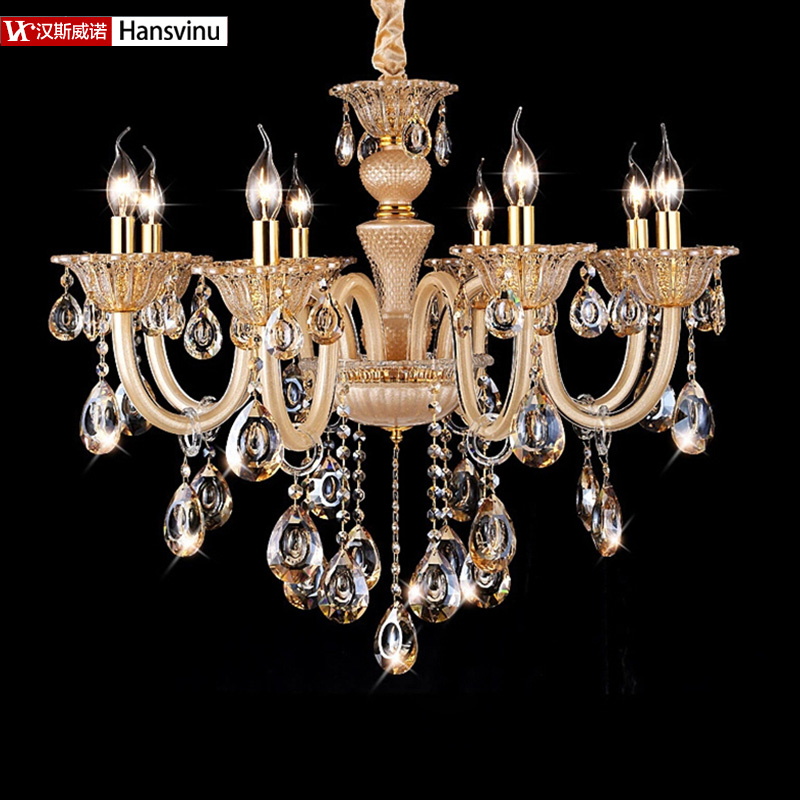 Lampes usine gros moderne rectangulaire or lustre en cristal pas cher