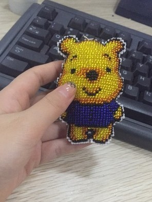 Description Picture 5 of itemCartoon bead cross stitch kit animal printed stamped 14ct plastic canvas DIY handmade craft needlework Keychain phone plug