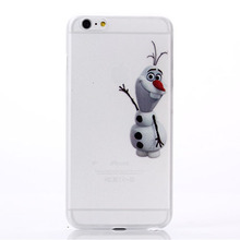 Lovely Snow Man Olaf Transparent Matte Mobile Phone Cover Cases For iPhone 4 4G 4S 5 5G 5S 5C 6 6G 6S 4.7 6plus 5.5 Inch