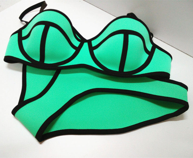 Swimwears Triangle Women's Fashion Neoprene Bikinis Woman New Summer 2015 Sexy Swimsuit Bath Suit Push Up Bikini set Bathsuit
