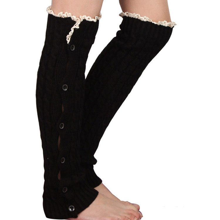 Retail-button-down-lace-trim-women-fashion-leg-warmers-knit-cable-boot-socks-5-colors-Free (1)