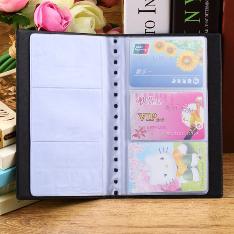 Newest Portable 60 Cards Leather Business Name ID Credit Card Holder Keeper Organizer Book ZH275