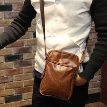 leisure style men high quality PU leather shoulder bag Cross body travel bag, fashion small messenger bag black brown