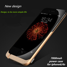 Brand NEW 7000 mah External Back Battery Power Case For iPhone 6/6s Portable Mobile Charger Backup Battery Case For Iphone 6/6s