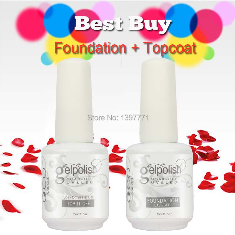 2pcs lot 15ml base coat top gel nail gel polish for nail art soak off gel