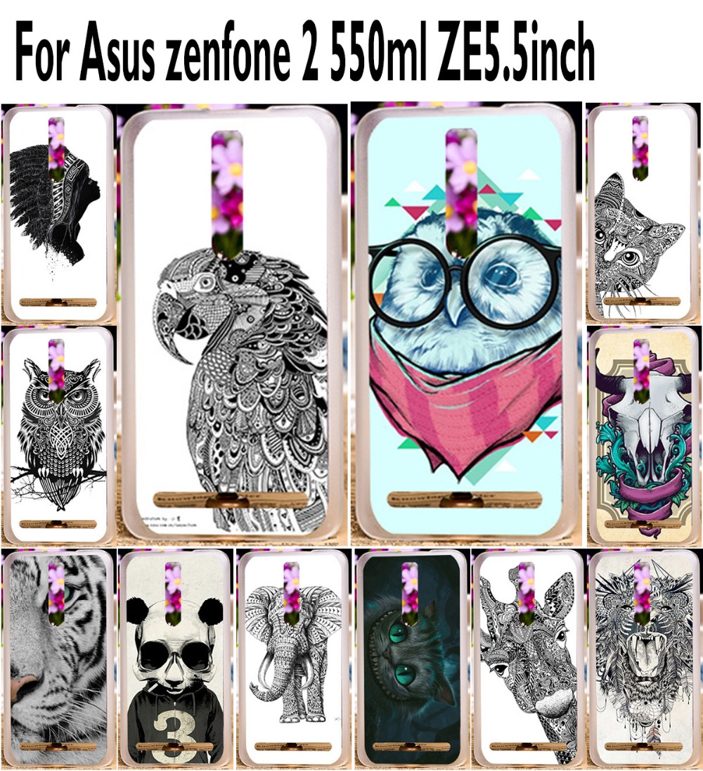 Hot sale Black white colorful animal mobile phone case hard Back cover Skin Shell For Asus