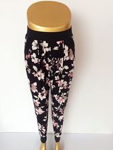 2016 New Floral Jogger Pant With Pocket Women Black Waistband Pleated American Hot Style High Quality