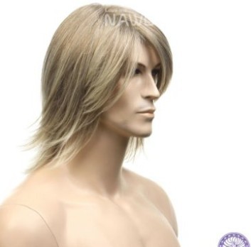 2015 new arrivals fashion High Quality Flax hair anime cosplay Mens Male Wig Handsome Vogue Short