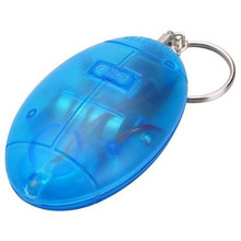 Free Shipping Personal Portable Guard Safety Security Alarm Keychain with LED Spotlight Blue Colour Hot On
