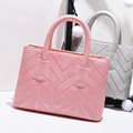 Luxury Fashion 2016 New Women Handbag Solid Color Wave Pattern Designer Elegant Bag Ladies High Quality