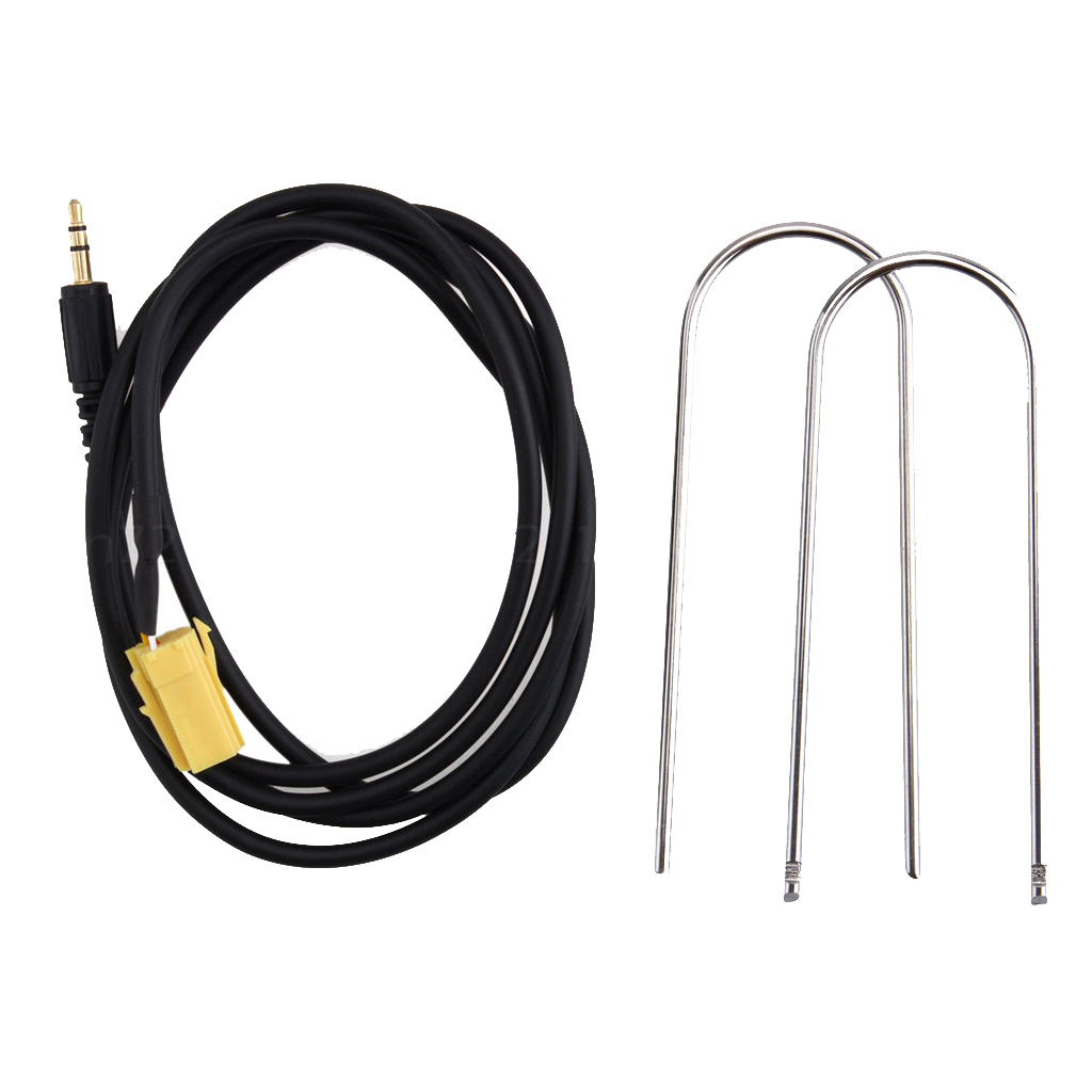 AUX input 3.5mm jack lead cable adapter With Radio Keys Black For Fiat