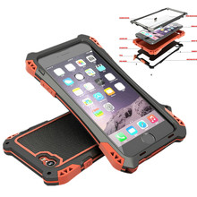 Luxury Waterproof Shockproof Metal Aluminum Armor Hard Case For iPhone 5 5s 6 6s/6 6s Plus Cover Cases With Tempered Glass