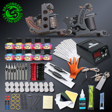 Professional Complete Tattoo Kits Set Tattoo Machine Power Supply 2 guns Immortal Color Inks Tattoo Supplies