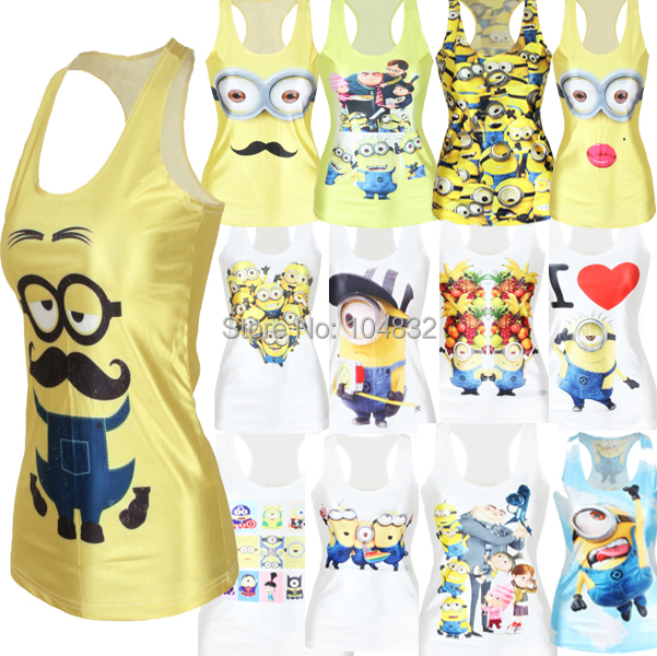 EAST KNITTING New 2015 Women T shirt Despicable Me Tank top harajuku Vest punk 3D Print