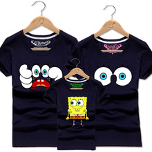 Men Women Matching Outfits, Boys Girls Cartoon Cotton T Shirt Kids SpongeBob Tees Shirts Daughter T-shirts Tops Family Clothes