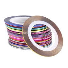 30Pcs Mixed Colorful Beauty Rolls Striping Decals Foil Tips Tape Line DIY Design Nail Art Stickers