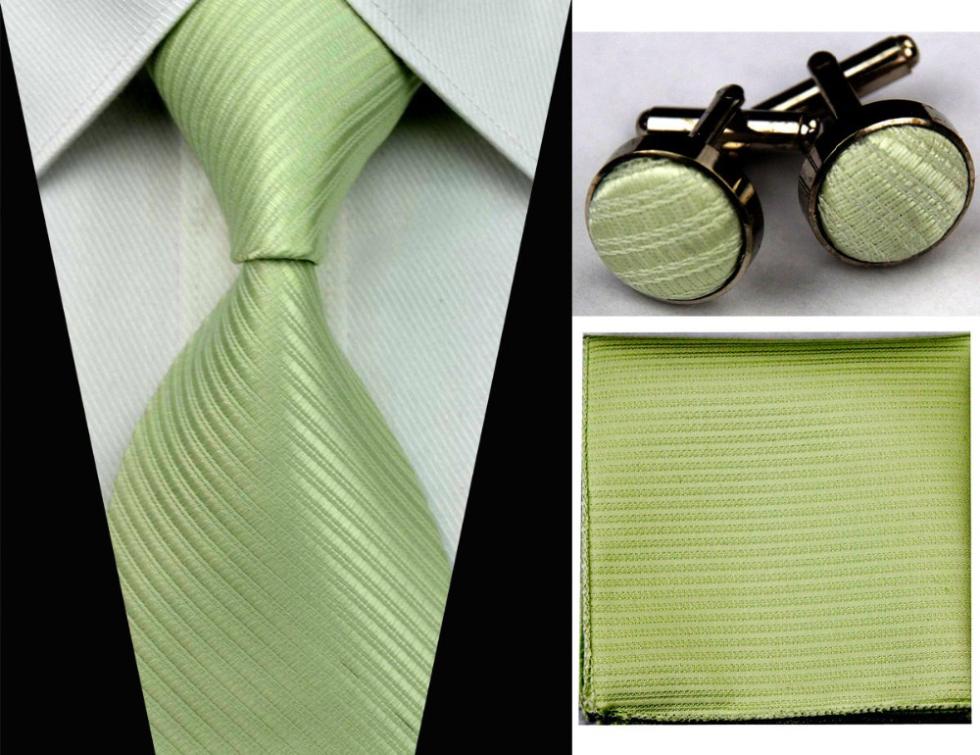 SNT0020 Men s 100 Jacquard Woven Silk Solid Neckties Tie handkerchief Cufflinks Sets for men Formal