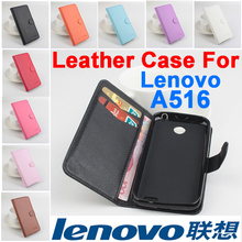Litchi Lenovo A516 case cover Good Quality New Leather Case hard Back cover For Lenovo A