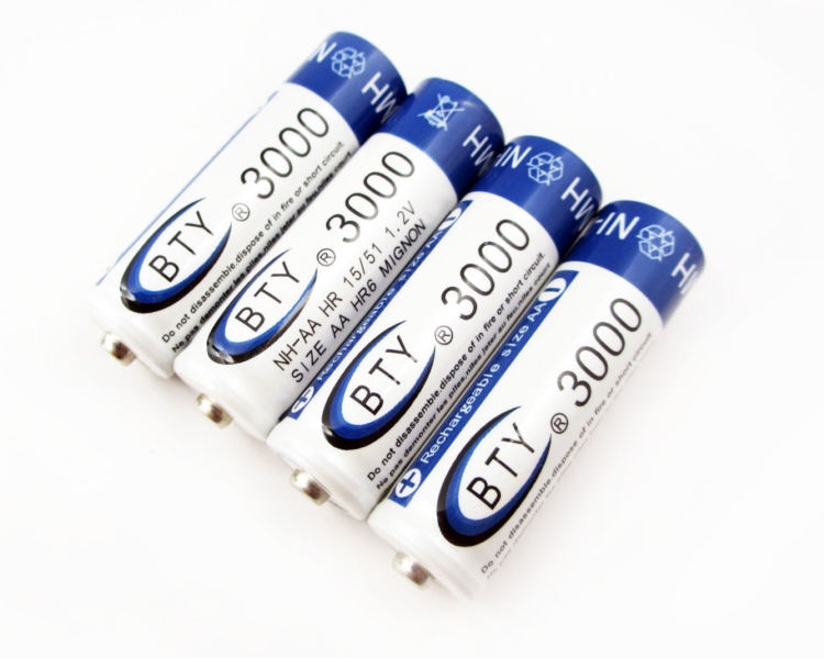 Rechargeable Battery AA 3000mAh 4 X BTY NI MH 1 2V Rechargeable 2A Battery Baterias Bateria