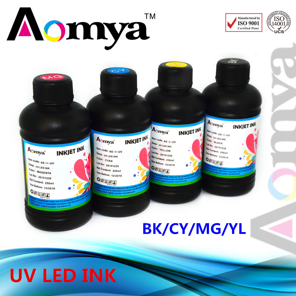 4x250ml BK C M Y UV Ink UV LED Ink UV Printing Ink For epson