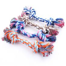 New hot sell Puppy Dog Pet Toy Cotton Braided Bone Rope Double knot cotton rope trumpet Chew Knot New